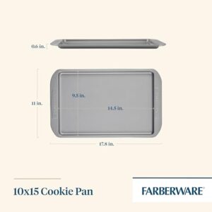 Farberware Nonstick Bakeware, Nonstick Cookie Sheet / Baking Sheet - 10 Inch x 15 Inch, Gray