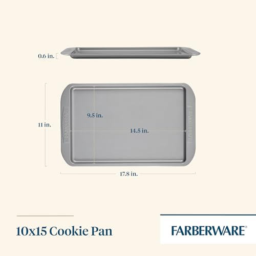 Farberware Nonstick Bakeware, Nonstick Cookie Sheet / Baking Sheet - 10 Inch x 15 Inch, Gray