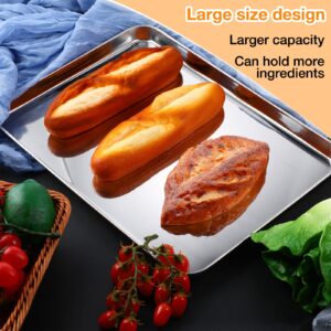 6 Pcs Baking Sheet Set Stainless Steel Cookie Sheet 18 x 13 Inch Cookie Baking Pan Bakeware Oven Tray Dishwasher Safe Baking Tray Commercial Grade Baking Sheets for Oven Baking, Silver