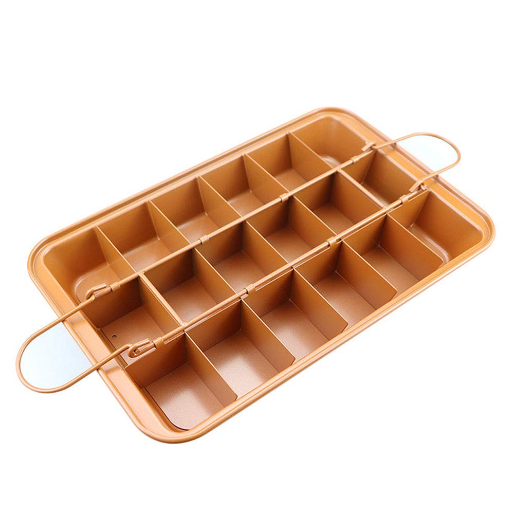 L-Lei Non-Stick Brownie Pans with Dividers, 18-Lattice Brownie Baking Tray, Bakeware for Oven Baking,Cake pan