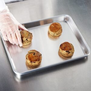 CURTA 6 Pack Aluminum Sheet Pan, NSF Listed 1/4 Quarter Size 13 x 10 inch Commercial Bakery Cake Bun Pan, Baking Tray