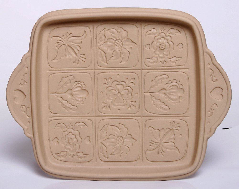 Brown Bag Design Alpine Flower Shortbread Cookie Pan, 11-Inch by 8-1/2-Inch