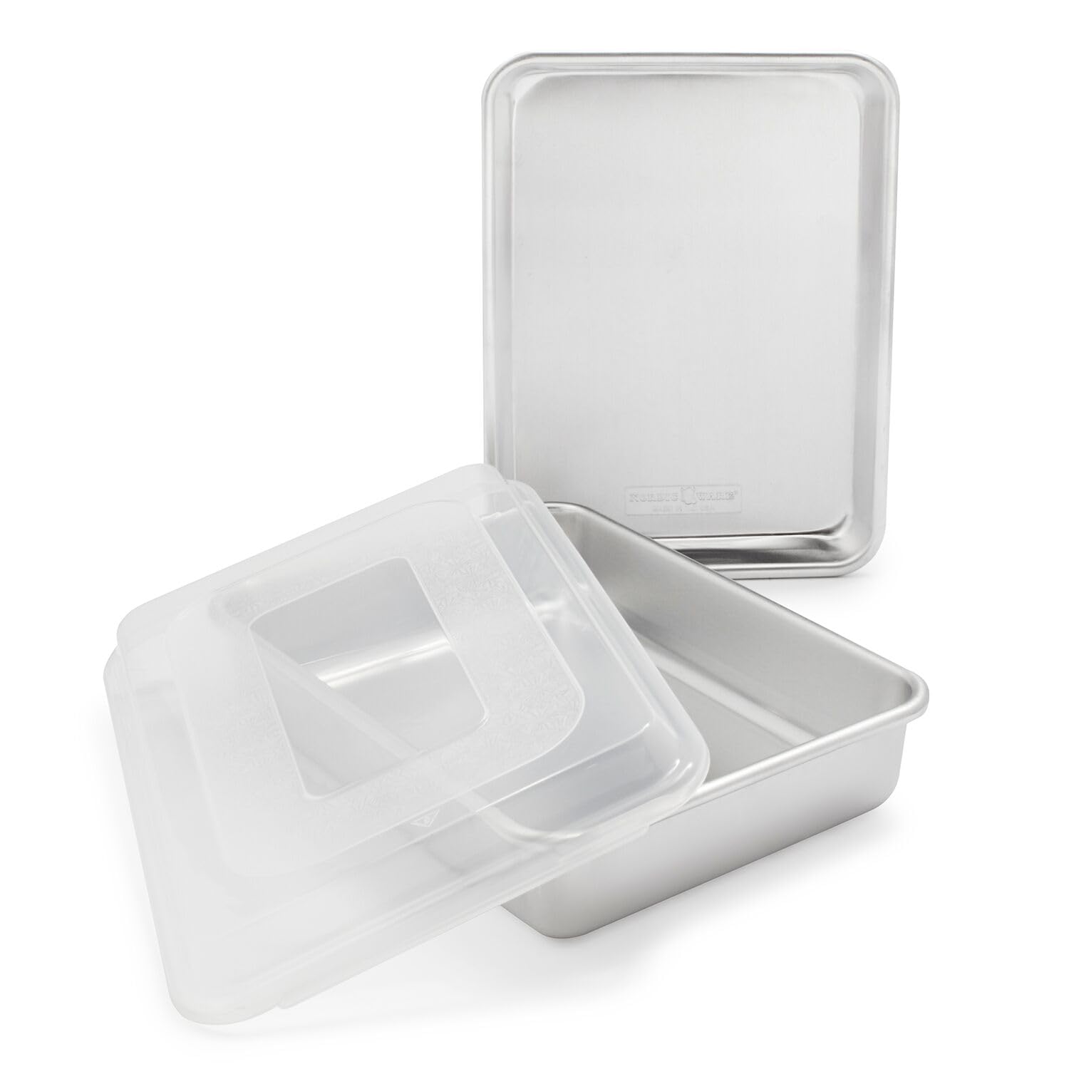 Nordic Ware 45339 Natural Aluminum Commercial 3-Piece Baker's Set, Quarter Sheet and Cake Pan