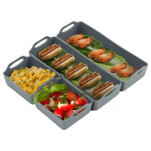 starbrilliant nonstick silicone baking tray set, suitable for oven,air fryer to simplify cooking,easy clean