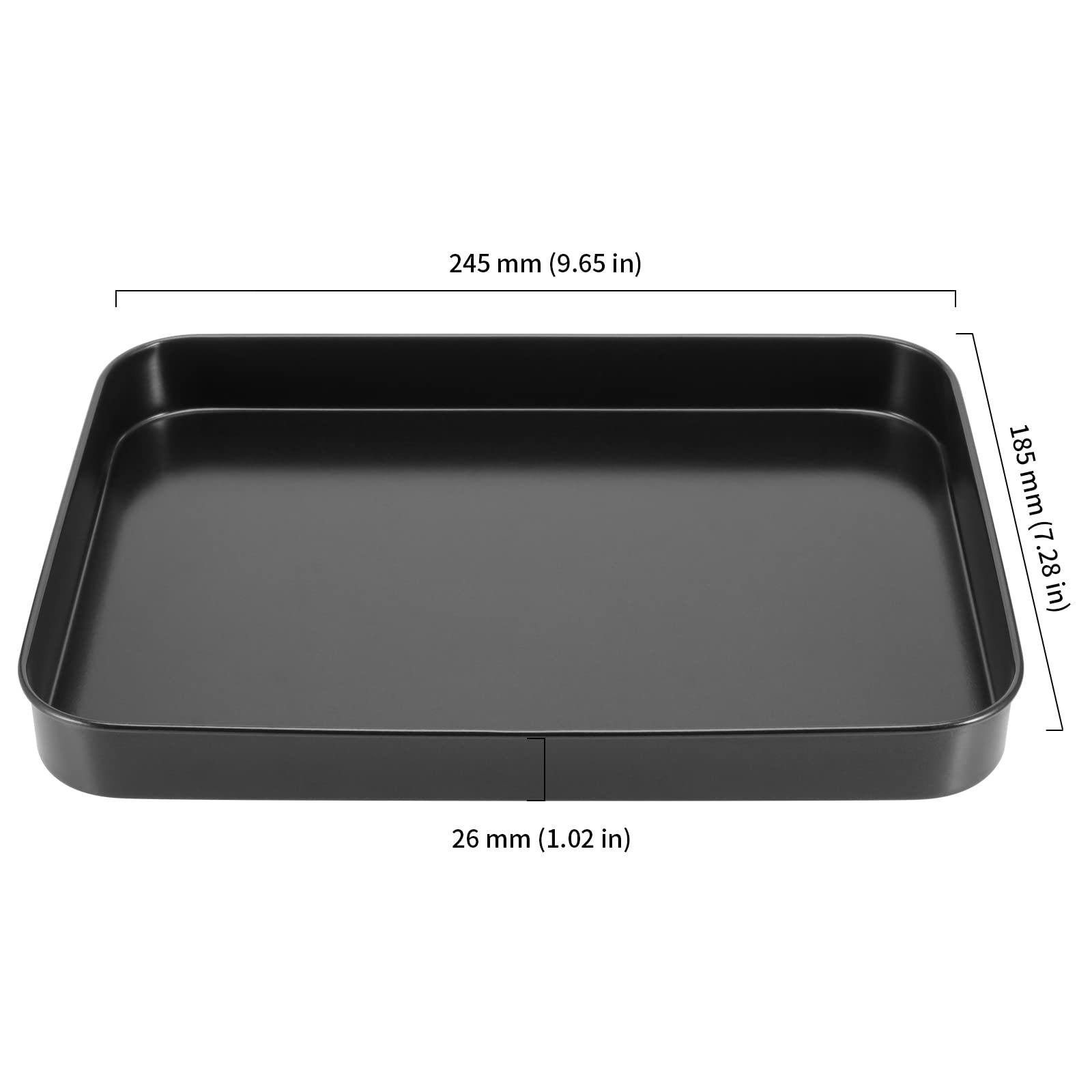 HOIGON 4 Pieces 7 x 9.6 x 1 Inch Baking Sheet Pans, Non Stick Baking Toaster Oven Pan Tray, Rectangular Bakeware Cookie Sheets Baking Sheets for Oven