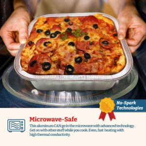 8 Inch Square Baking Pans (15 Pack) | Disposable Aluminum Foil Pans | 3X Thicker Tin Food Containers for Oven, Freezer | Reusable Trays for Cooking | Deep Bakeware for Casserole, Lasagna, Cake, Pie