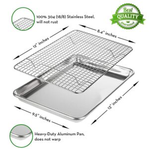 Baking Sheet With Rack - Simple And Easy To Use Baking Rack For Oven Cooking - High Grade Aluminum Baking Sheet With Wire Rack Set