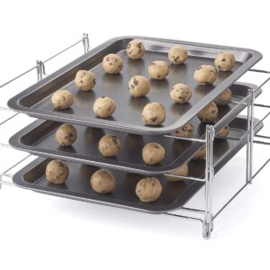 Nifty Solutions Insert with 3 Non-Stick, One Size, 3 Tier Baking Rack WITH Cookie Sheets