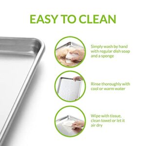 Spring Chef Jelly Roll Pan - 11.2 x 15.7-inch Durable Aluminum Baking Pan - Non-Rust Baking Tray for Cookies, Meat, Vegetables, Pastries - Distributes Heat Evenly - Easy To Clean Cookie Sheet Pan