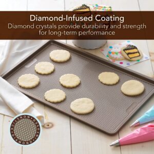 GoodCook Sweet Creations Textured Nonstick Large Cookie Baking Sheet, 17" x 11" x 1", Champagne Pewter