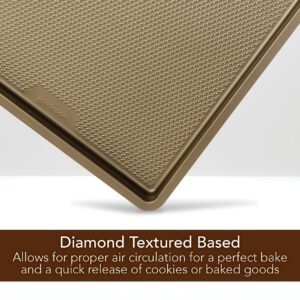 GoodCook Sweet Creations Textured Nonstick Large Cookie Baking Sheet, 17" x 11" x 1", Champagne Pewter