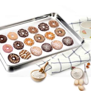 TeamFar Baking Sheet with Rack Set of 8, Cookie Sheet Baking Pans Stainless Steel Bakeware with Cooling Rack Set, Non Toxic & Healthy, Mirror Finish & Rust Free, Easy Clean & Dishwasher Safe