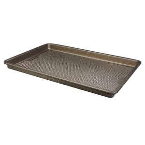 good cook 5511 aluminized steel, diamond-infused non-stick coated textured bakeware, half sheet, champagne pewter