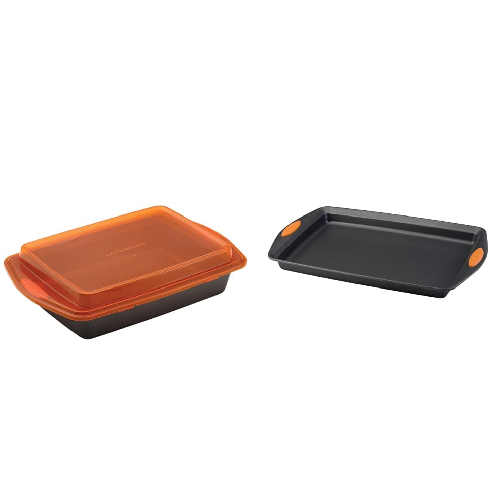 Rachael Ray Bakeware Nonstick Cake Pan With Lid and Cookie Sheet