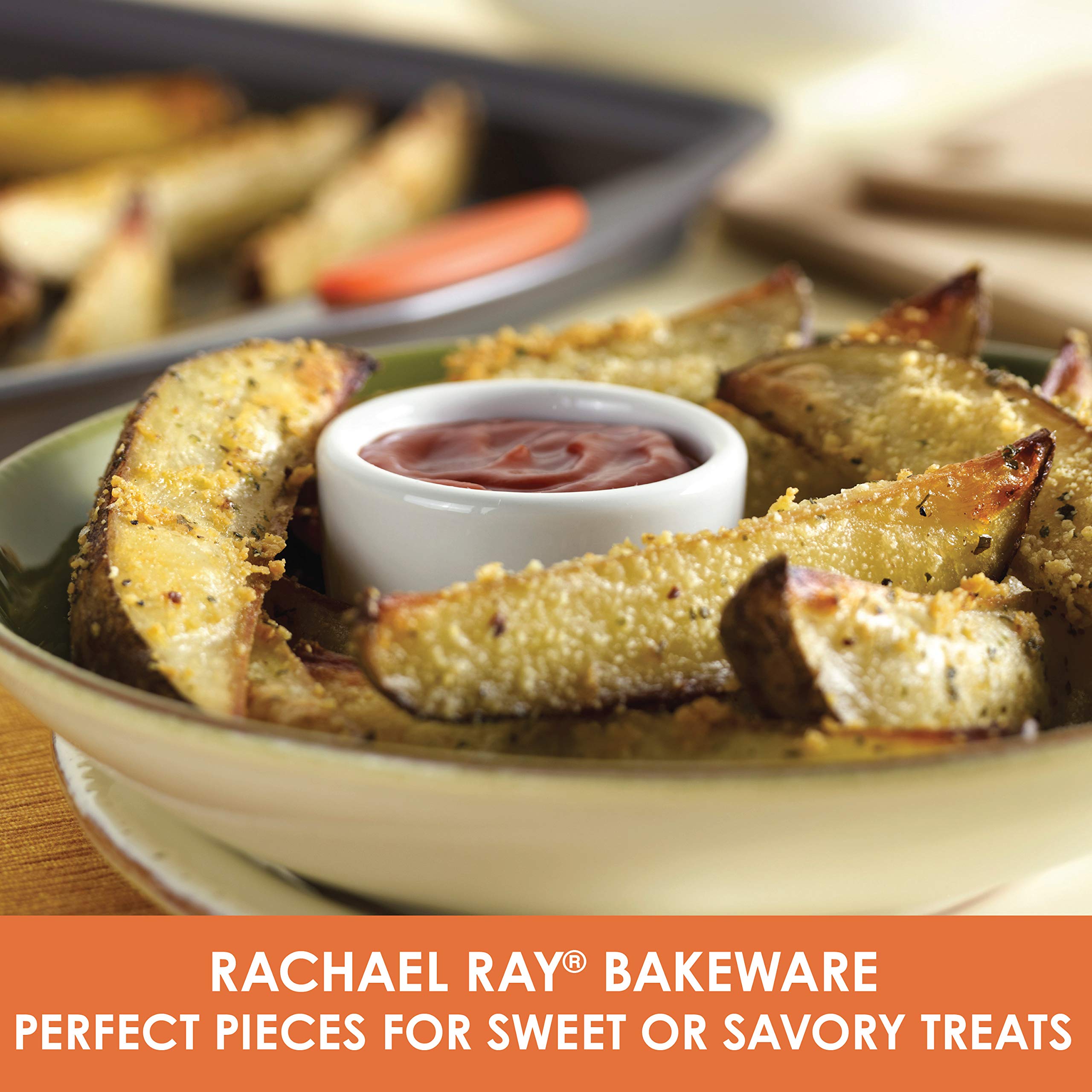 Rachael Ray Bakeware Nonstick Cake Pan With Lid and Cookie Sheet