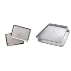 usa pan nonstick quarter sheet pan set of 2 and usa pan bakeware half sheet pan set of 2, aluminized steel