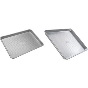 USA Pan Bakeware Half Sheet and Quarter Sheet Pans, Warp Resistant Nonstick Baking Pans