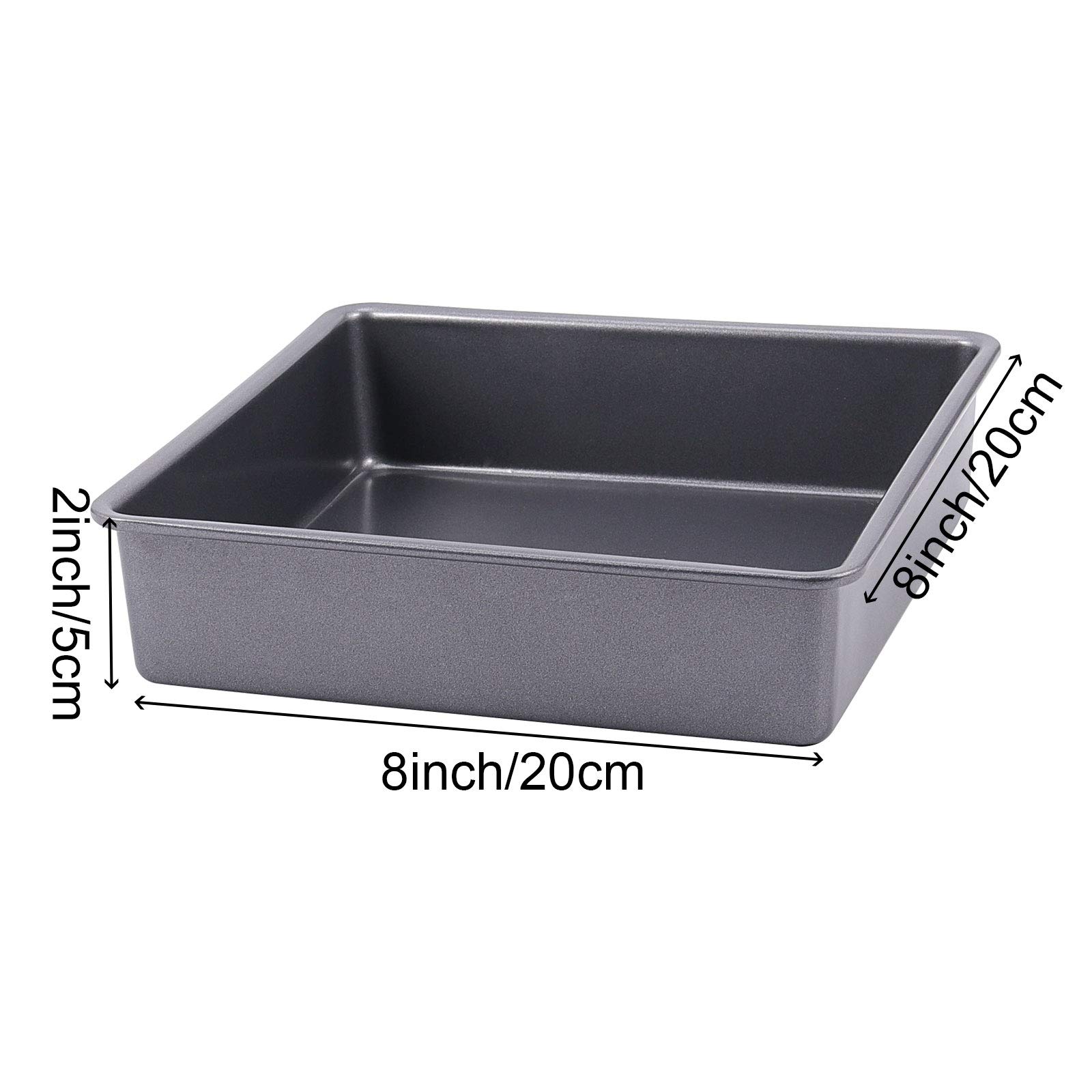 ZOENHOU 6 Set 8 Inch Baking Pan Square Cake Pan, Nonstick Bakeware Brownie Baking Pan, Carbon Steel Toaster Oven Square Sheet Pan