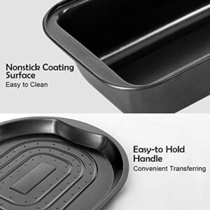 Giantex 10-Piece Nonstick Bakeware Set, Round and Square Baking Pans, Baking Sheets, Chip and Pizza Pan, Crisper Pan, Roasting Trays, 12-Cup Muffin and Loaf Pans, Cookie Sheet, Steel Baking Set