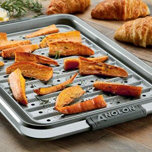 Anolon 2-Piece Steel Crisper Pan Set, Graphite