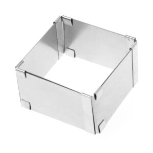 caralin Adjustable Mousse Cake Ring Baking Mold Square Shape Cookie Cutters Bakeware Silver Stainless Steel Baking Tray