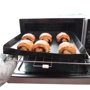 Firsmat Solid Cooking Basket, BBQ Basket,Non Stick PTFE Toaster Baking Tray For Speed Ovens,Quick oven Basket Tray for Chips Chicken Wings Bread Heating