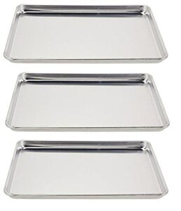vollrath 5303 sheet pan, 1/2 size, aluminum, 18-inch x 13-inch x 1-inch (3-pack)