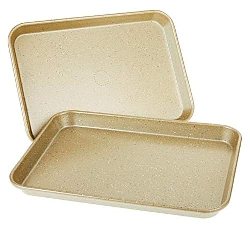 Curtis Stone Dura-Bake Set of 2 9" x 13" Nonstick Sheet Pans Model 623953 (Renewed)