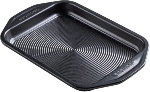 circulon ultimum small baking tray non stick - small oven tray, durable carbon steel, freezer & dishwasher safe bakeware, black, 29.2 x 19.8 x 2.5cm