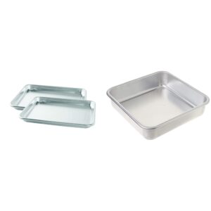 nordic ware quarter sheet baking pan (2 count) and square cake pan