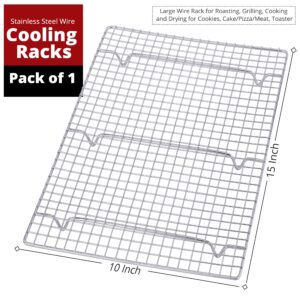 Prestige Baking Cooling Rack 11.5 x 16.5 in Cookware. Air Frying, Baking & Cooking. BPA free, food grade & thick. 100% stainless steel. Chef, professional cook approved.