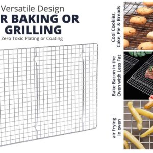 Prestige Baking Cooling Rack 11.5 x 16.5 in Cookware. Air Frying, Baking & Cooking. BPA free, food grade & thick. 100% stainless steel. Chef, professional cook approved.