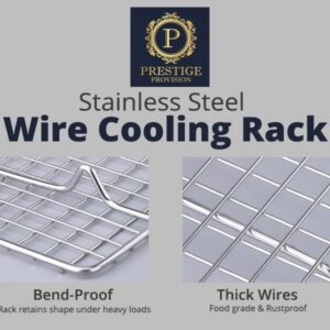 Prestige Baking Cooling Rack 11.5 x 16.5 in Cookware. Air Frying, Baking & Cooking. BPA free, food grade & thick. 100% stainless steel. Chef, professional cook approved.