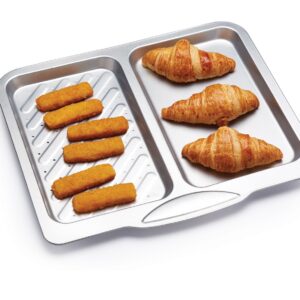 KitchenCraft Divided Baking Tray/Crisper with Non Stick Finish, 40 x 35.5 cm