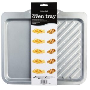 KitchenCraft Divided Baking Tray/Crisper with Non Stick Finish, 40 x 35.5 cm