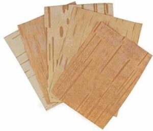 bhojpatra 11 sheets , bhojpatra sheets , betula utilis for mantra siddhi wooden yantra (13x 10cm) wooden yantra (pack of 11), light brown (hs230222010)