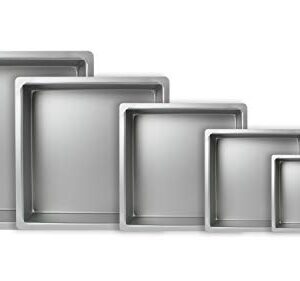 PME Professional Aluminum Square Cake Pan (16 x 16 x 3), Standard, Silver