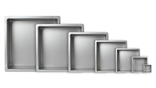 PME Professional Aluminum Square Cake Pan (16 x 16 x 3), Standard, Silver