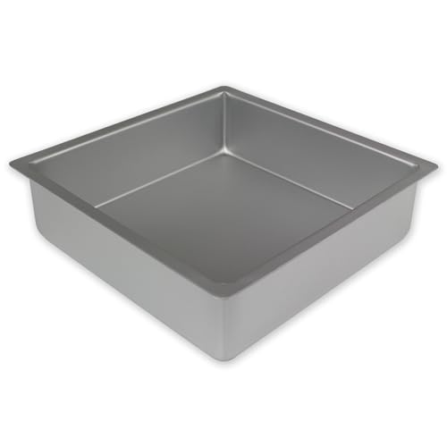 PME Professional Aluminum Square Cake Pan (16 x 16 x 3), Standard, Silver