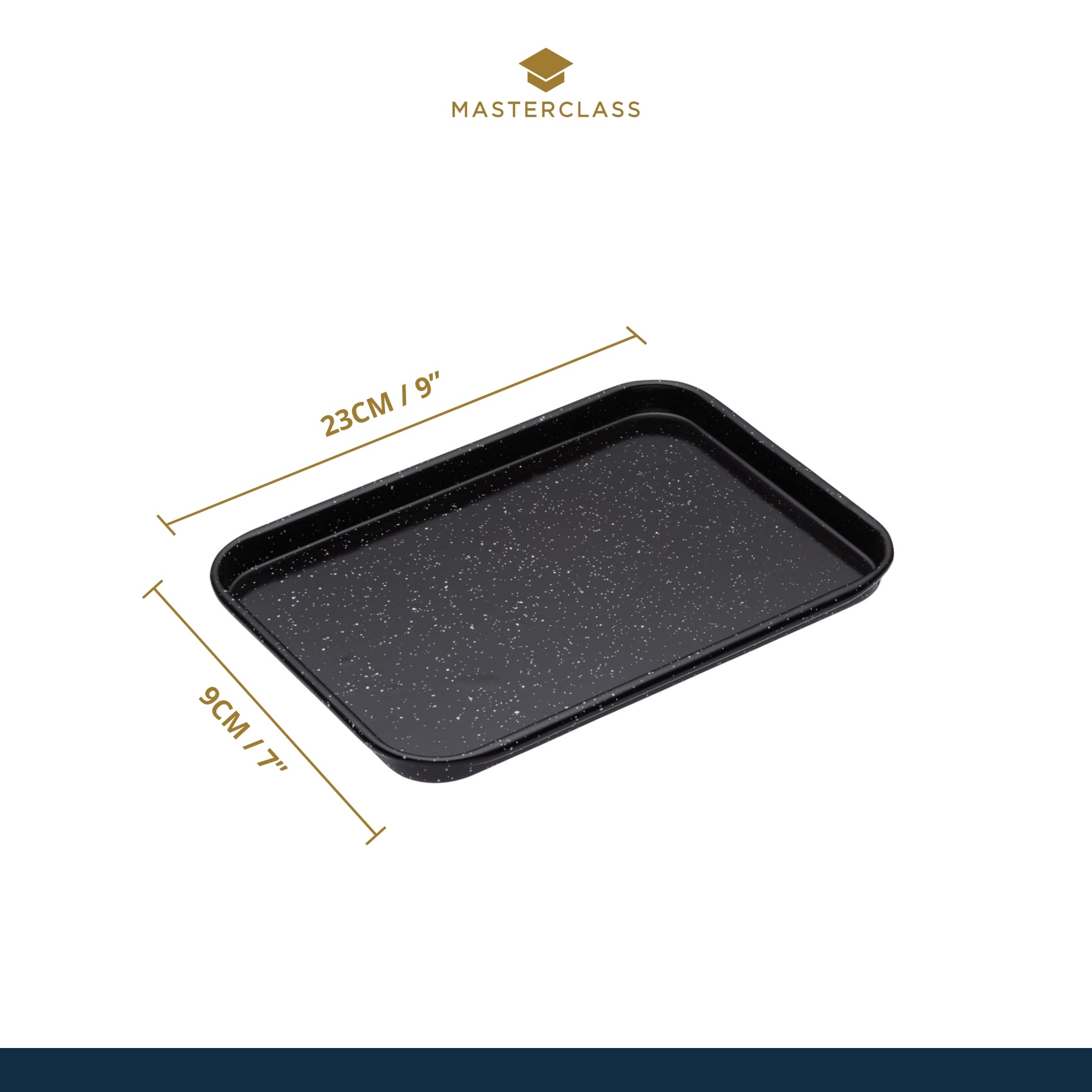 MasterClass Small Baking Tray, Scratch Resistant Vitreous Enamel and Induction Safe 1 mm Thick Steel, 24 x 18 cm