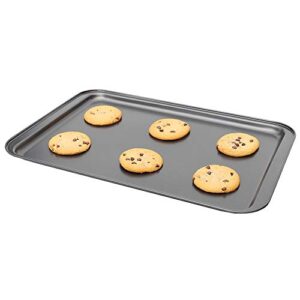 non-stick steel baking sheet by home basics | perfect for cookies & pastries | easy-to-clean | oven safe | 12 x 18 inches