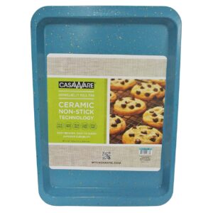 casaWare Ceramic Coated NonStick Cookie/Jelly Roll Pan 10x 14 (Blue Granite)