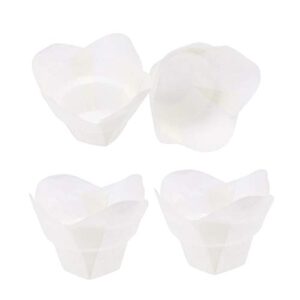 luxshiny cupcake wrappers 100pcs truffle wrappers paper chocolate candy cups flower shaped truffle cups baking liners for parties cupcakes muffins mini snacks white cupcake liners