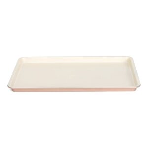 patisse ceramic jelly roll pan with non-stick surface, cream/copper