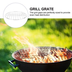 Cabilock Barbecue Wire Rack Stainless Steel Cooling Rack Round Bake Mesh Grid Grate Pizza Baking Rack for Outdoor Camping Hiking Silver 28cm (Without Black Baking Tray)