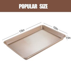 Joho Baking Sheet Pans Cookie Sheet,Nonstick Bakeware Cookie Pan Set,Cookie Baking Pan for oven, 13inch,15inch, Gold