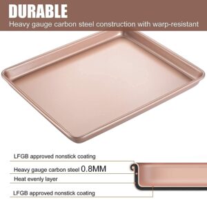 Joho Baking Sheet Pans Cookie Sheet,Nonstick Bakeware Cookie Pan Set,Cookie Baking Pan for oven, 13inch,15inch, Gold