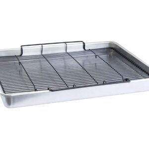 Nordic Ware Extra Large Oven Crisping Baking Tray with Rack (Silver) and Nordic Ware Oven Crisp Baking Tray (Natural)