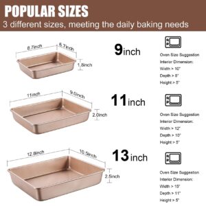 Joho Baking Sheet Pans Cookie Sheet, Deep Baking Pans Nonstick Net, Bakeware Rectangle Cake Pan for Oven,Gold