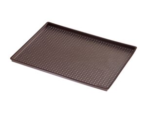 lekue micro perforated silicone baking pizza mat, 15.7" x 0.59" x 11.8", brown